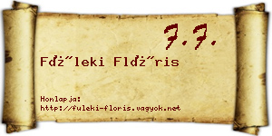 Füleki Flóris névjegykártya